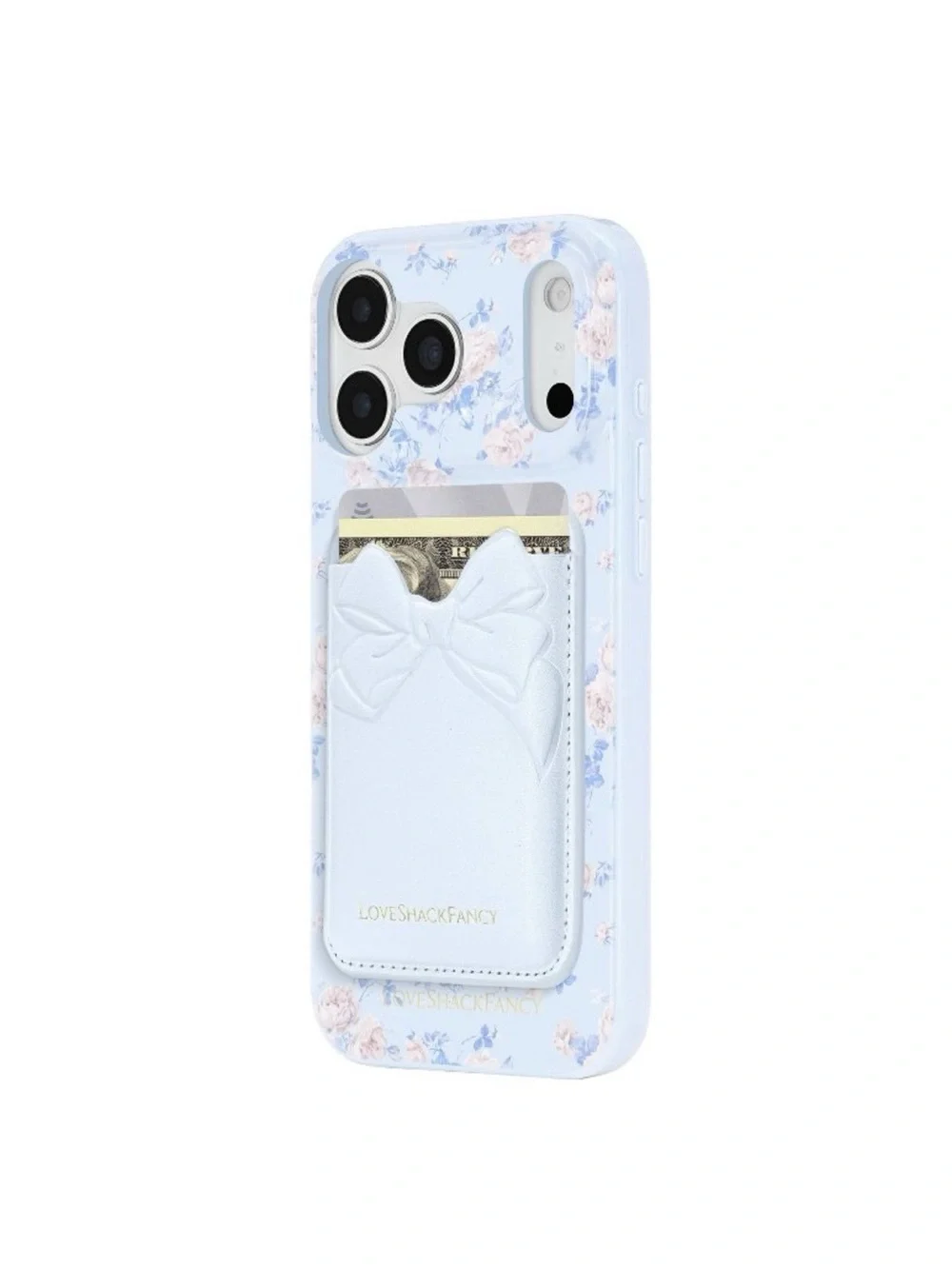 🆕 LoveShackFancy x Target Pastel Blue Floral Adhesive Wallet With Bow